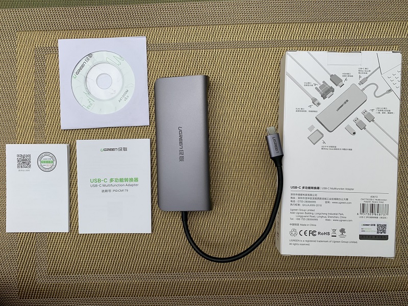 new - Bộ chuyển USB C to HDMI+VGA+USB 3.0+LAN 1Gbps + Card Reader Ugreen 40873 - Ugreen 40873