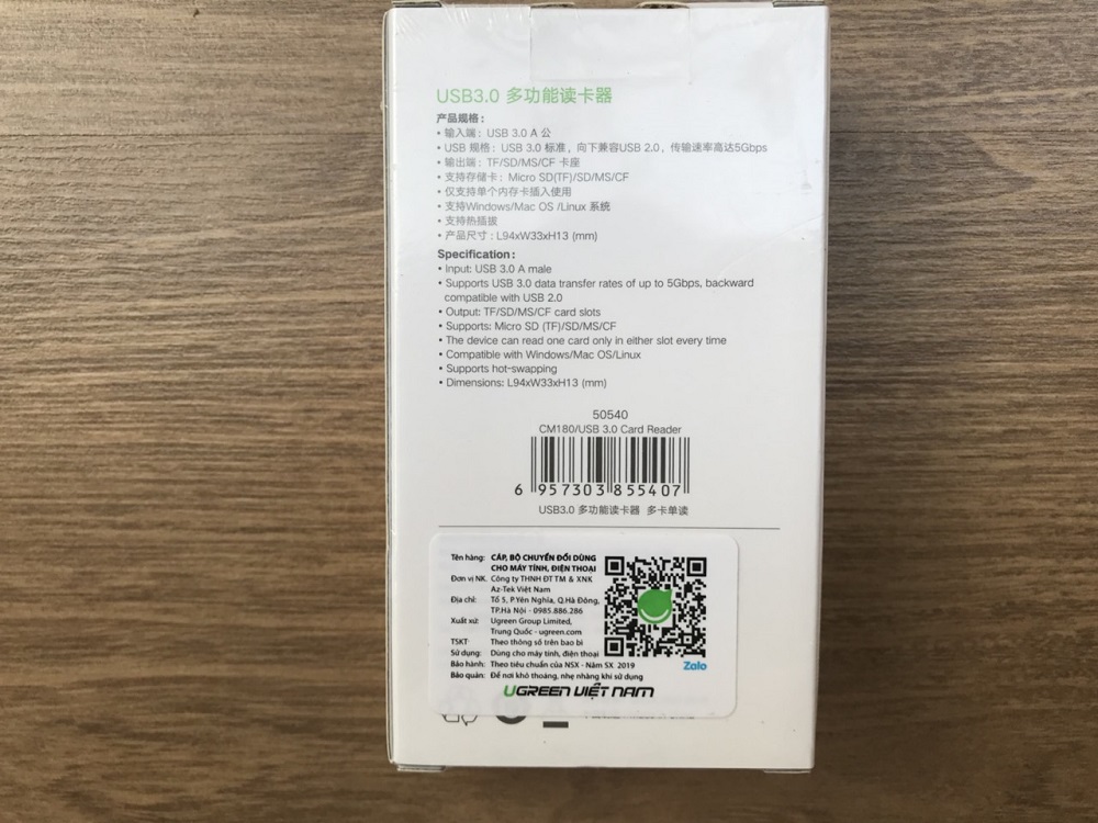 new - Đầu đọc thẻ nhớ 4 trong 1 Ugreen 50540 chính hãng