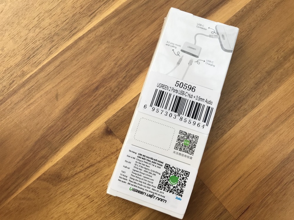 new - Cáp chuyển đổi Type-C to 3,5mm hỗ trợ cổng sạc USB-C chính hãng Ugreen 50596.