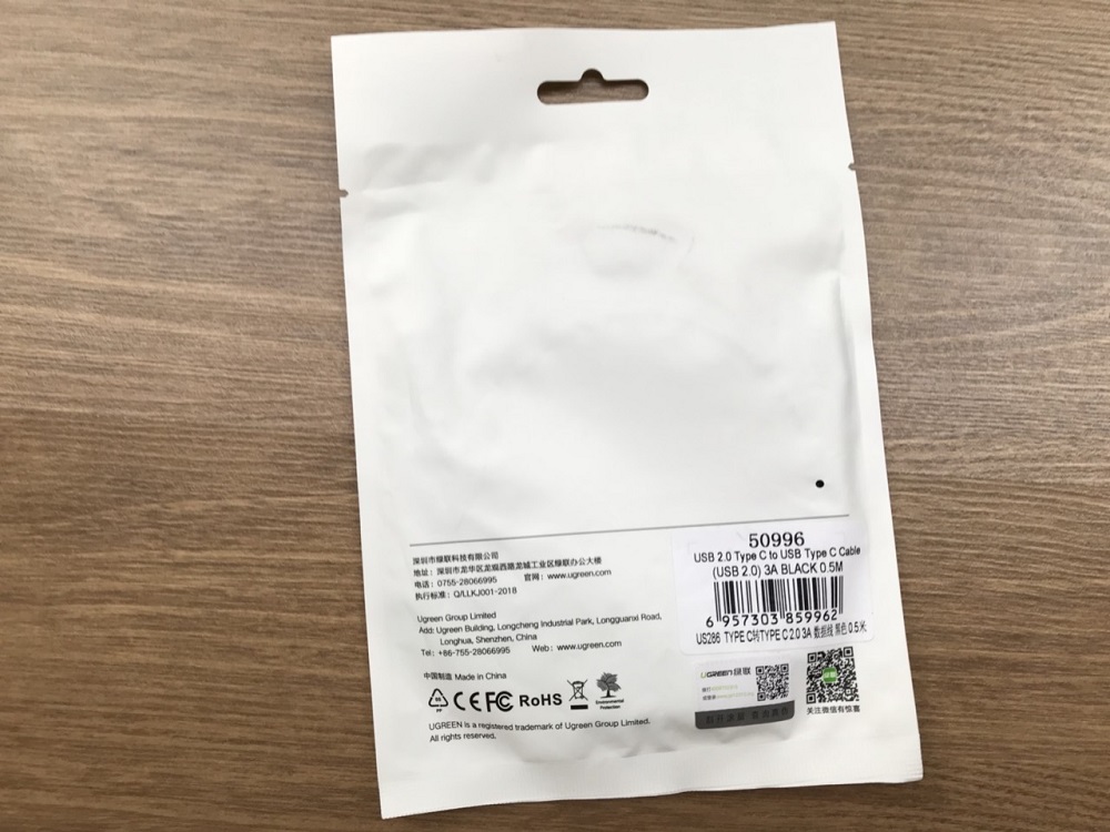 new - Cáp USB Type-C chính hãng Ugreen 50996 (Black, 0.5M)