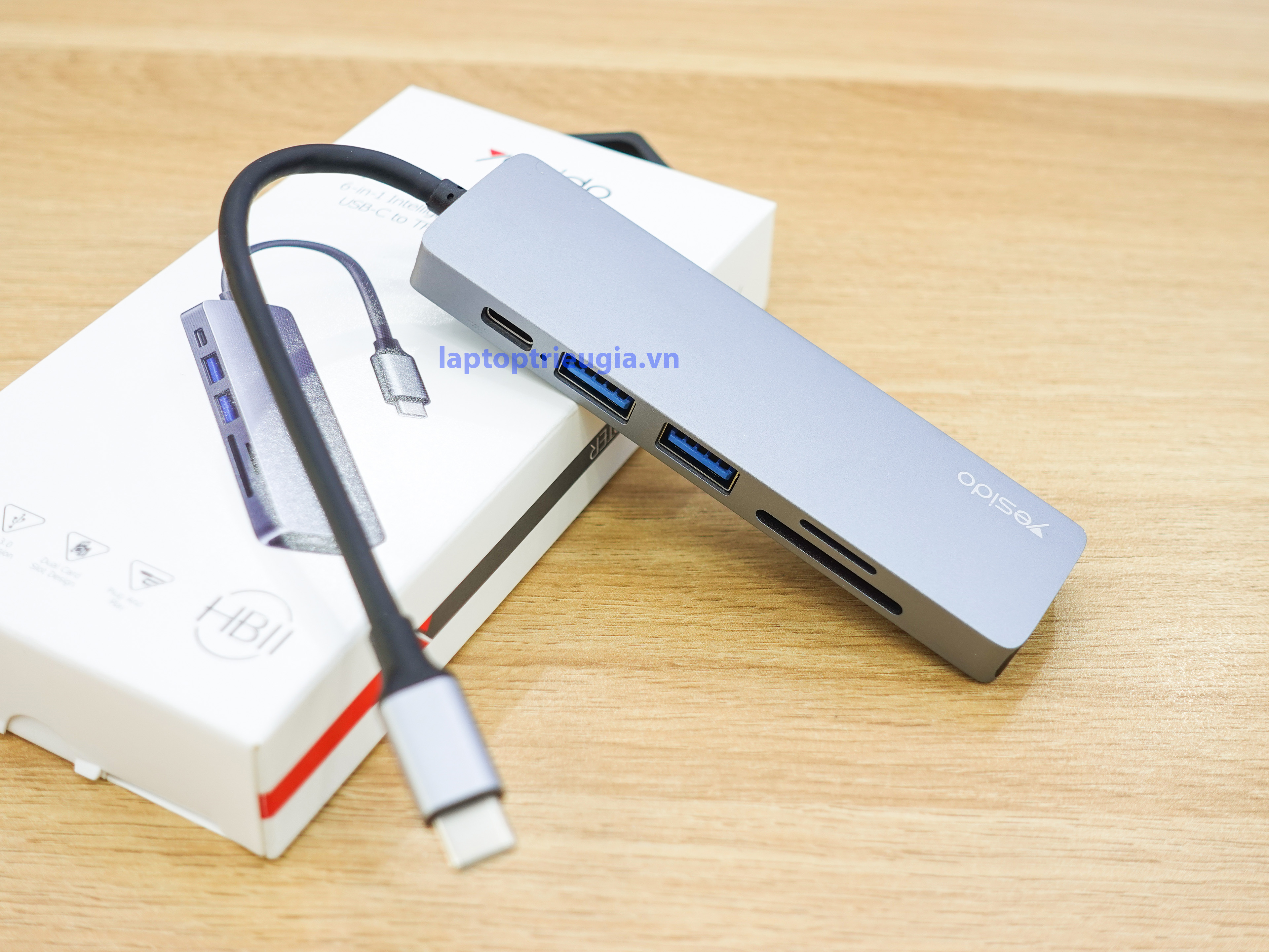Bộ chuyển đổi Type-C 1 ra 6 - Yesido HB11