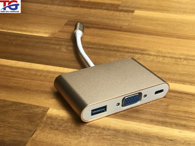 Bộ chuyển Type C ra VGA USB3.0 type c - chính hãng