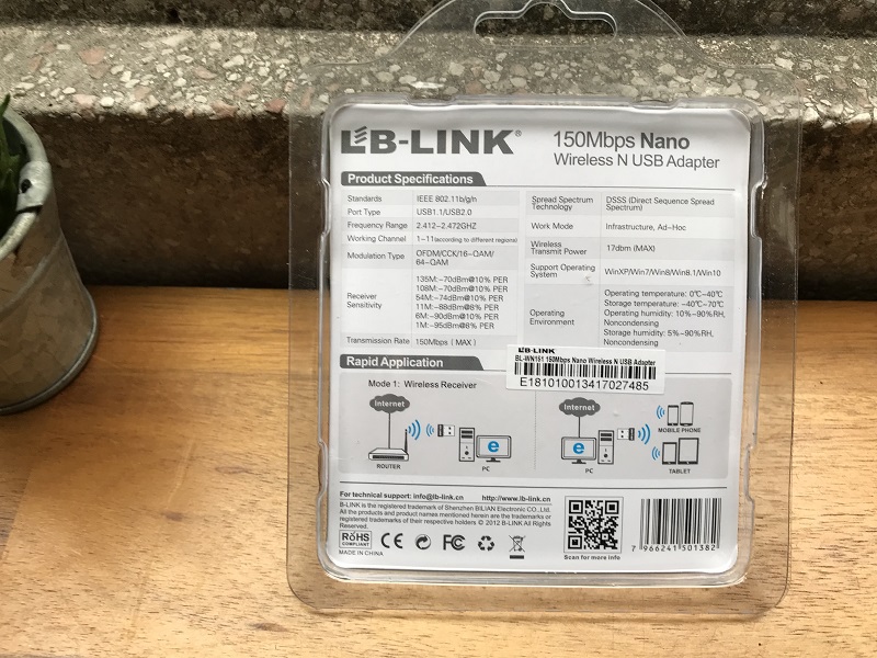 USB thu WIFI LB-LINK BL-WN151 150mbs - Chính  hãng